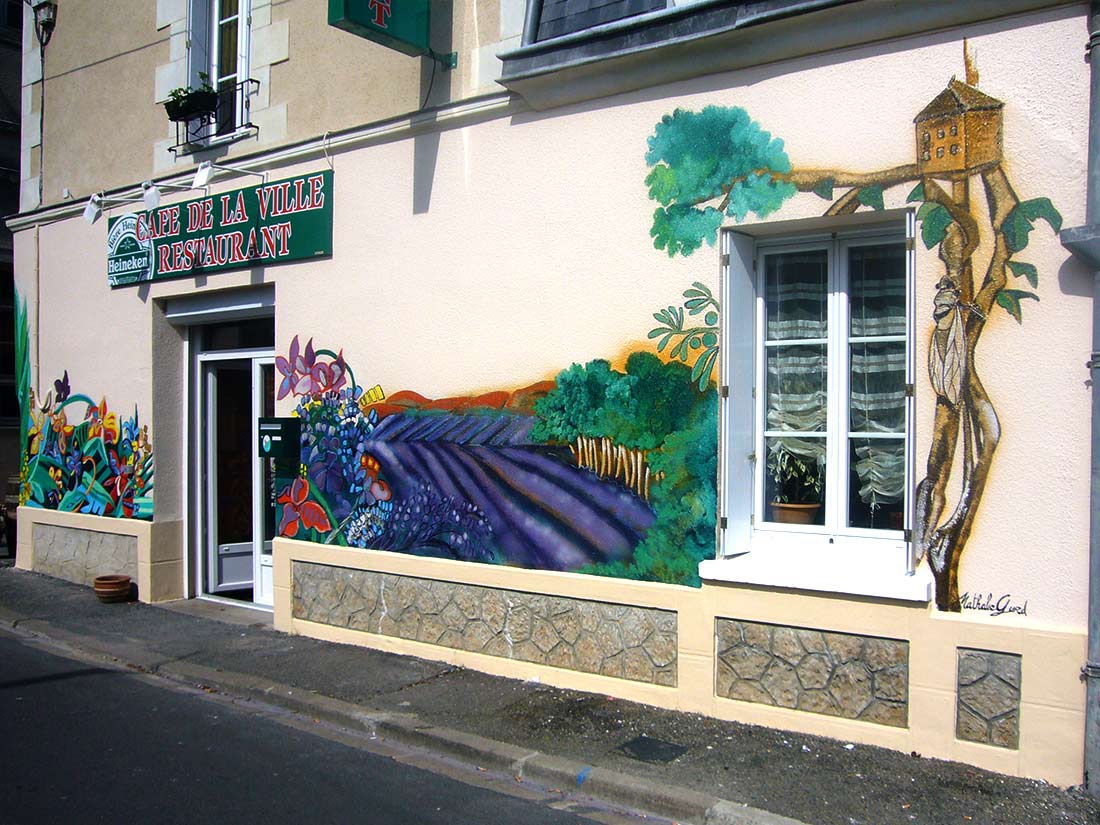 Nathalie GURD - NG Décoration - Café de la Ville - Château-la-Vallière - Fresques