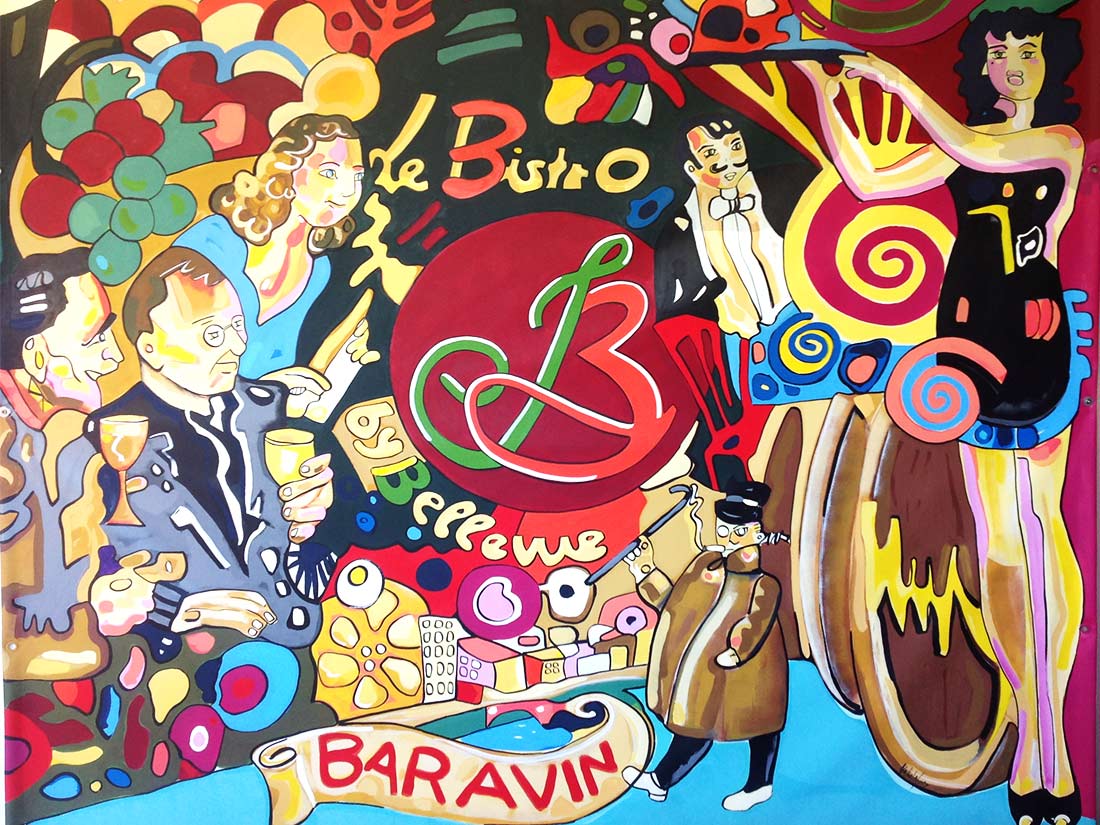 Nathalie GURD - NG Décoration - Hôtel Bellevue – Montrichard - Fresque