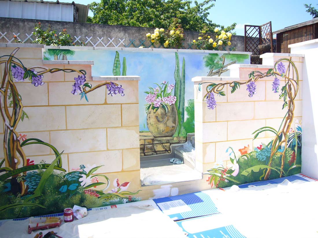 Nathalie GURD - NG Décoration - Particulier - Jardin privé - Fresque - Saint-Avertin