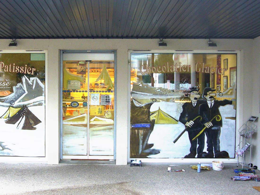 Nathalie GURD - NG Décoration - Vitrines de Noël - Décor événementiels - Peinture Vitre 