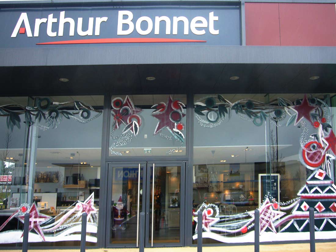 Nathalie GURD - NG Décoration - Vitrines de Noël - Décor événementiels - Peinture Vitre 