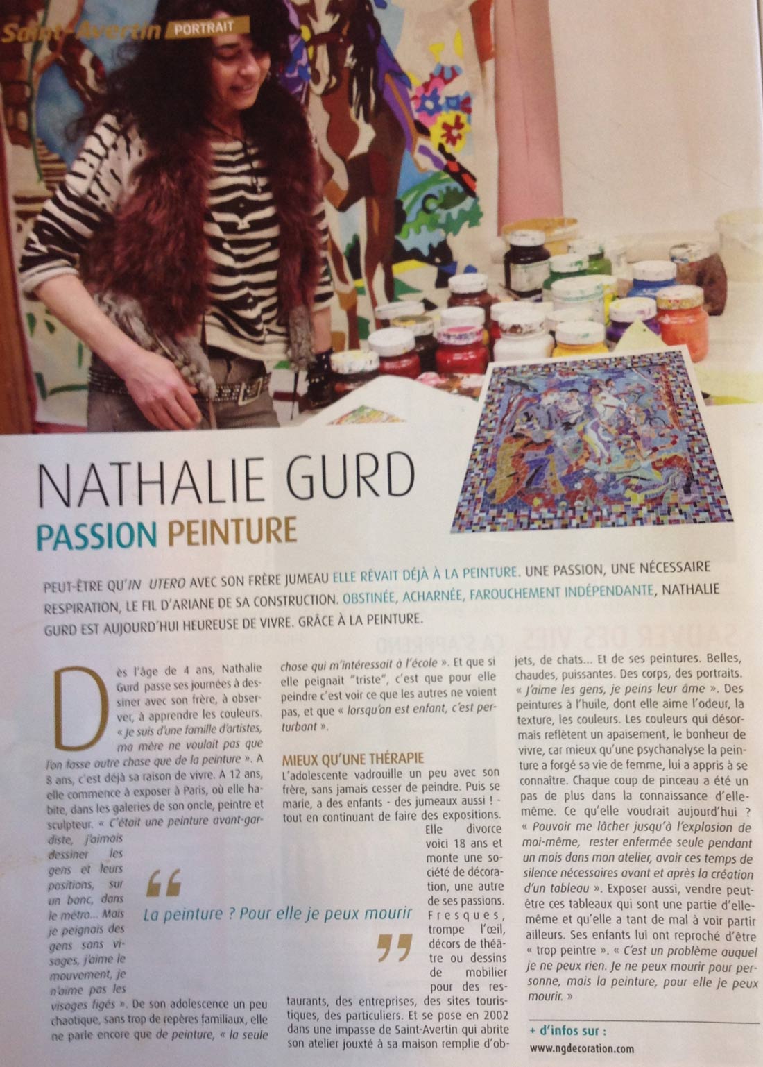 Nathalie GURD - Peintures - NG Décoration - Article Presse